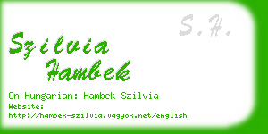 szilvia hambek business card